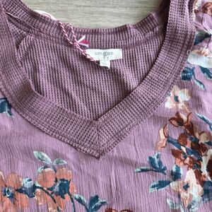 Umgee Women's Floral Purple Top
